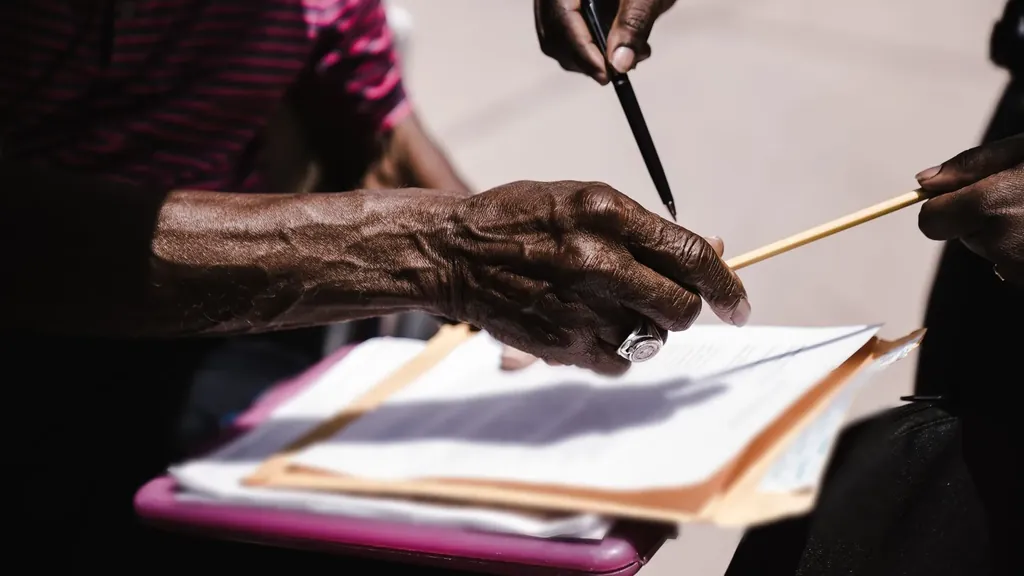 Hands holding folders and paperwork